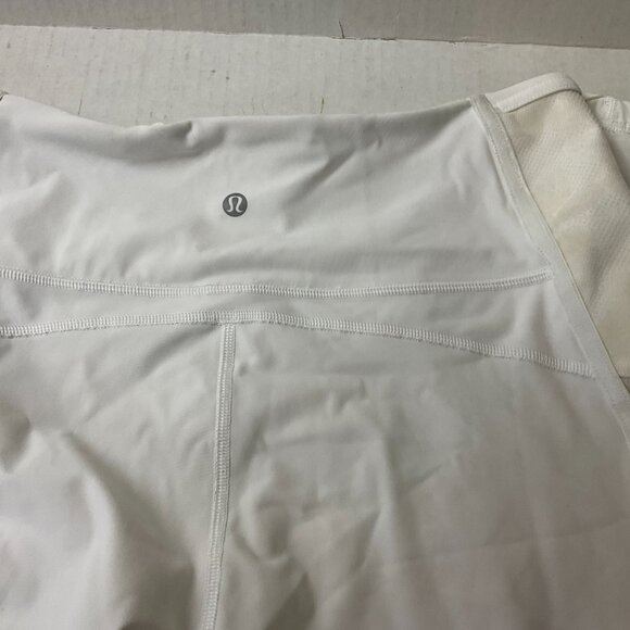 Lululemon Wunder Under Cropped High Rise Leggings 10 White Flocked - Picture 7 of 8